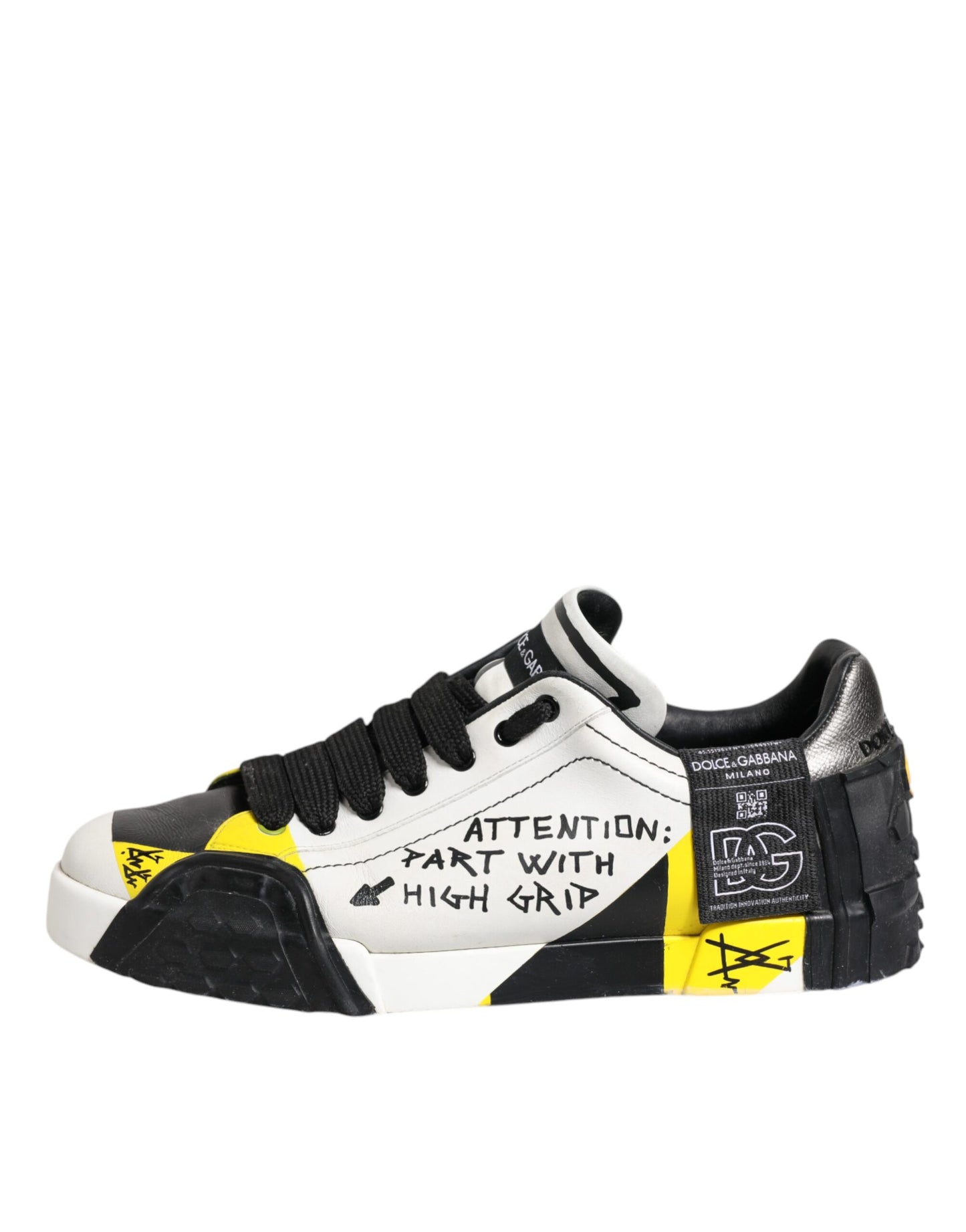 Dolce & Gabbana Multicolor Lettering Portofino Sneakers Shoes by Dolce & Gabbana