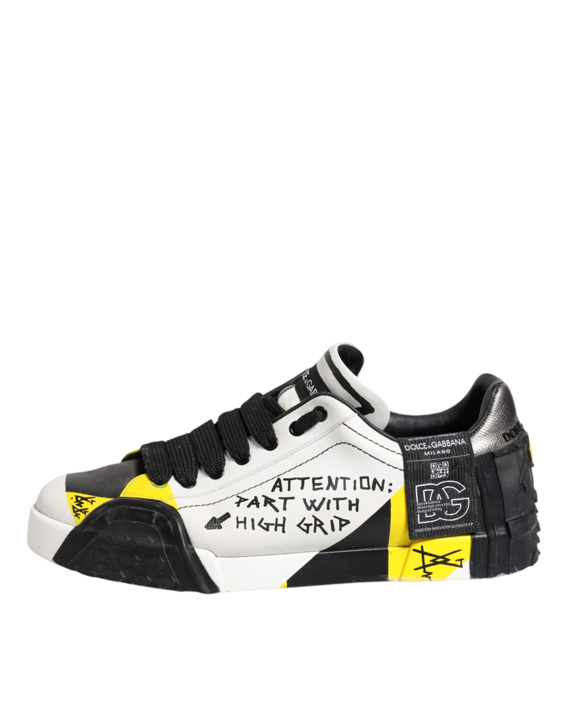 Dolce & Gabbana Multicolor Lettering Portofino Sneakers Shoes by Dolce & Gabbana