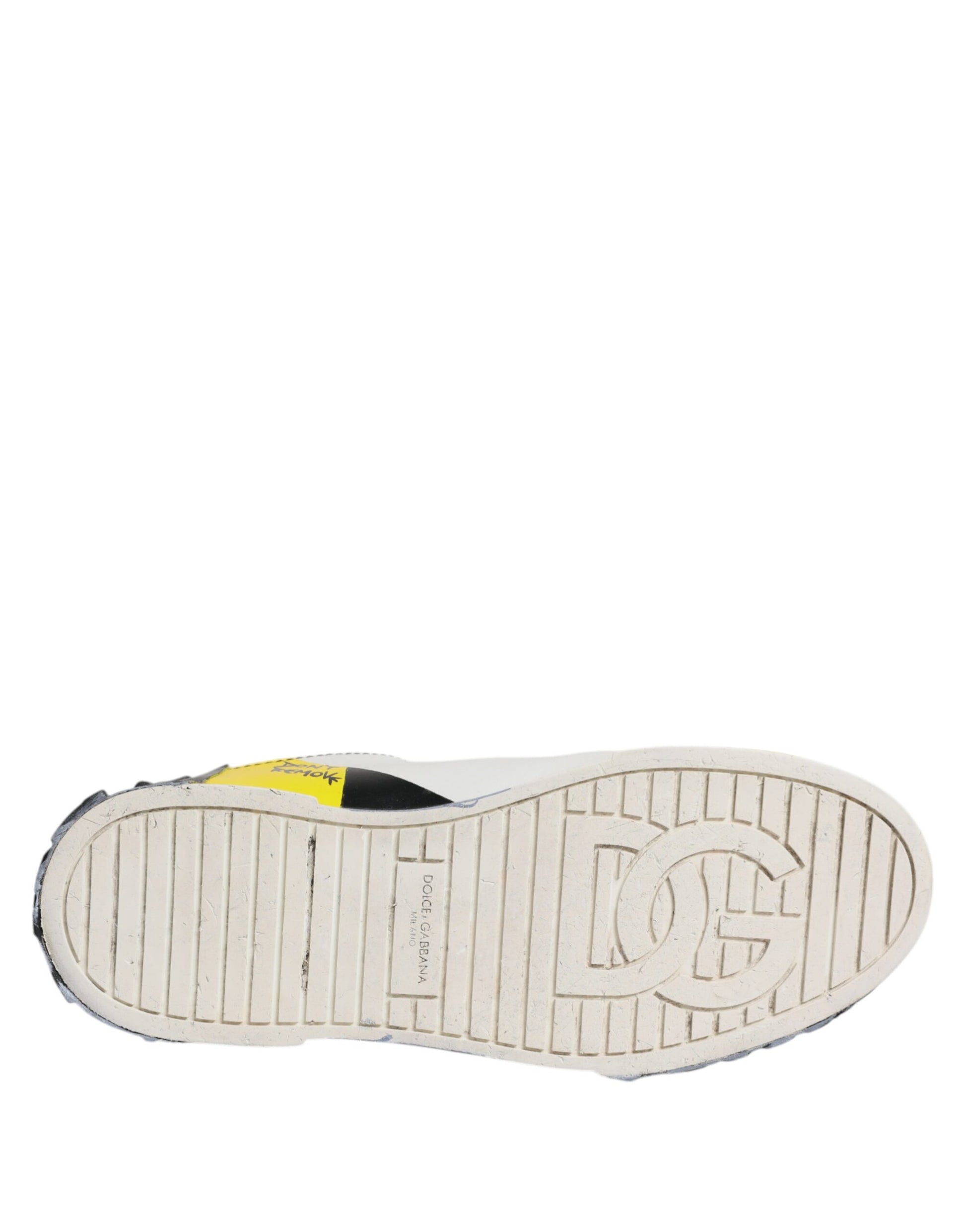Dolce & Gabbana Multicolor Lettering Portofino Sneakers Shoes by Dolce & Gabbana