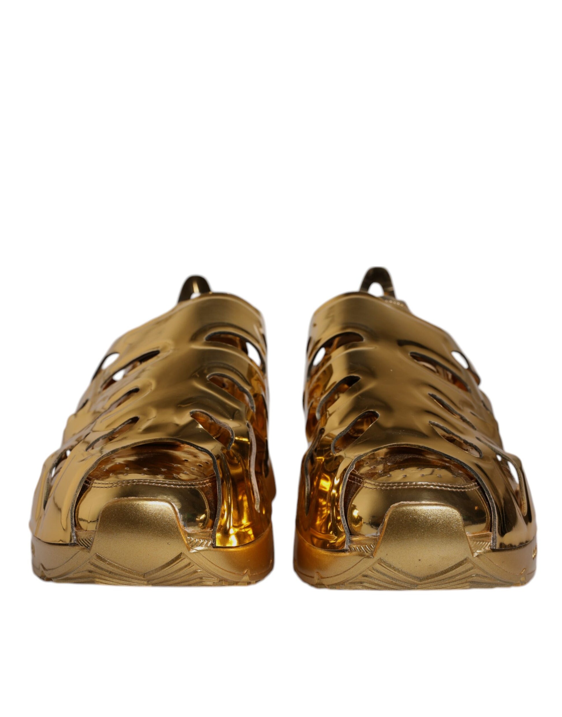 Dolce & Gabbana Gold Daymaster Leather Low Top Sneakers Shoes by Dolce & Gabbana
