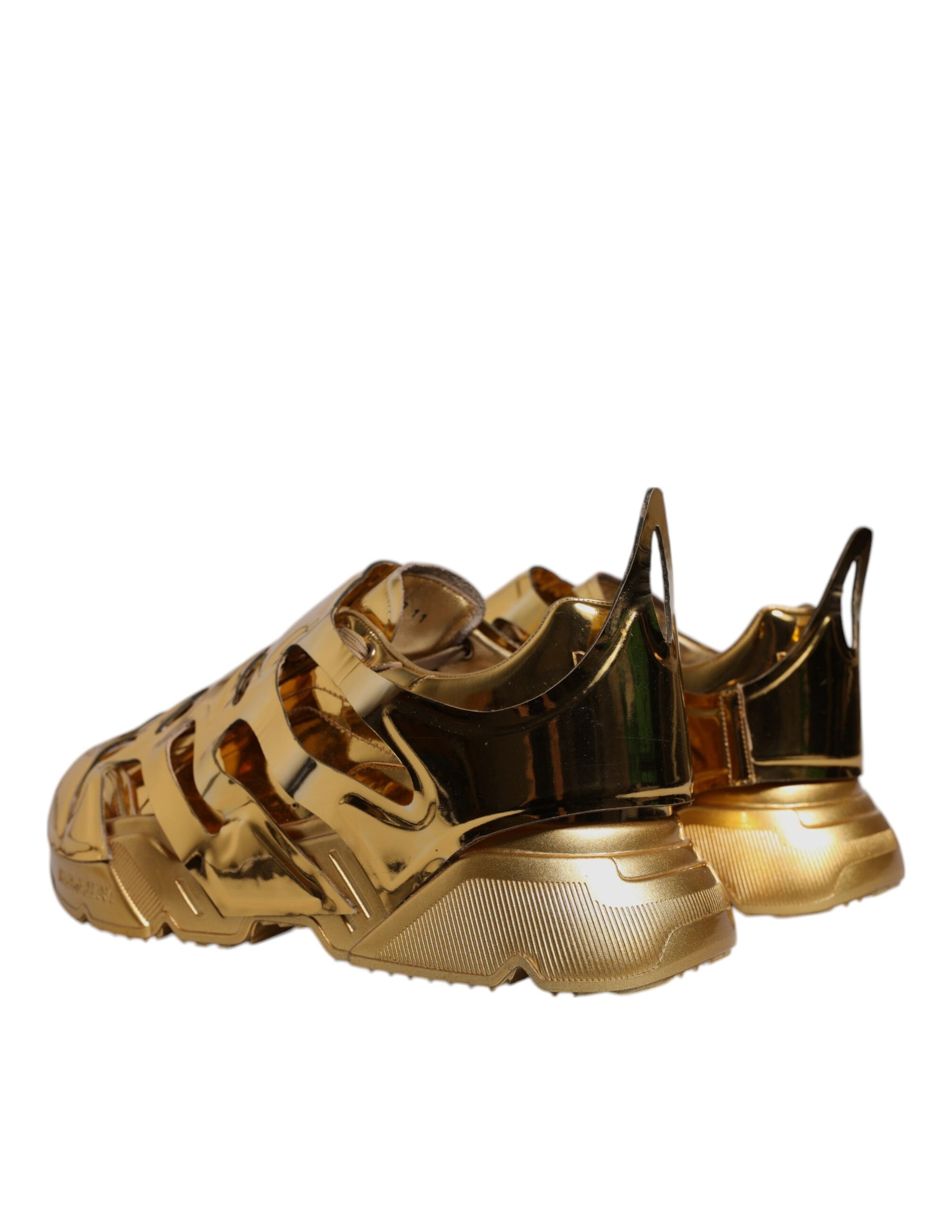 Dolce & Gabbana Gold Daymaster Leather Low Top Sneakers Shoes by Dolce & Gabbana