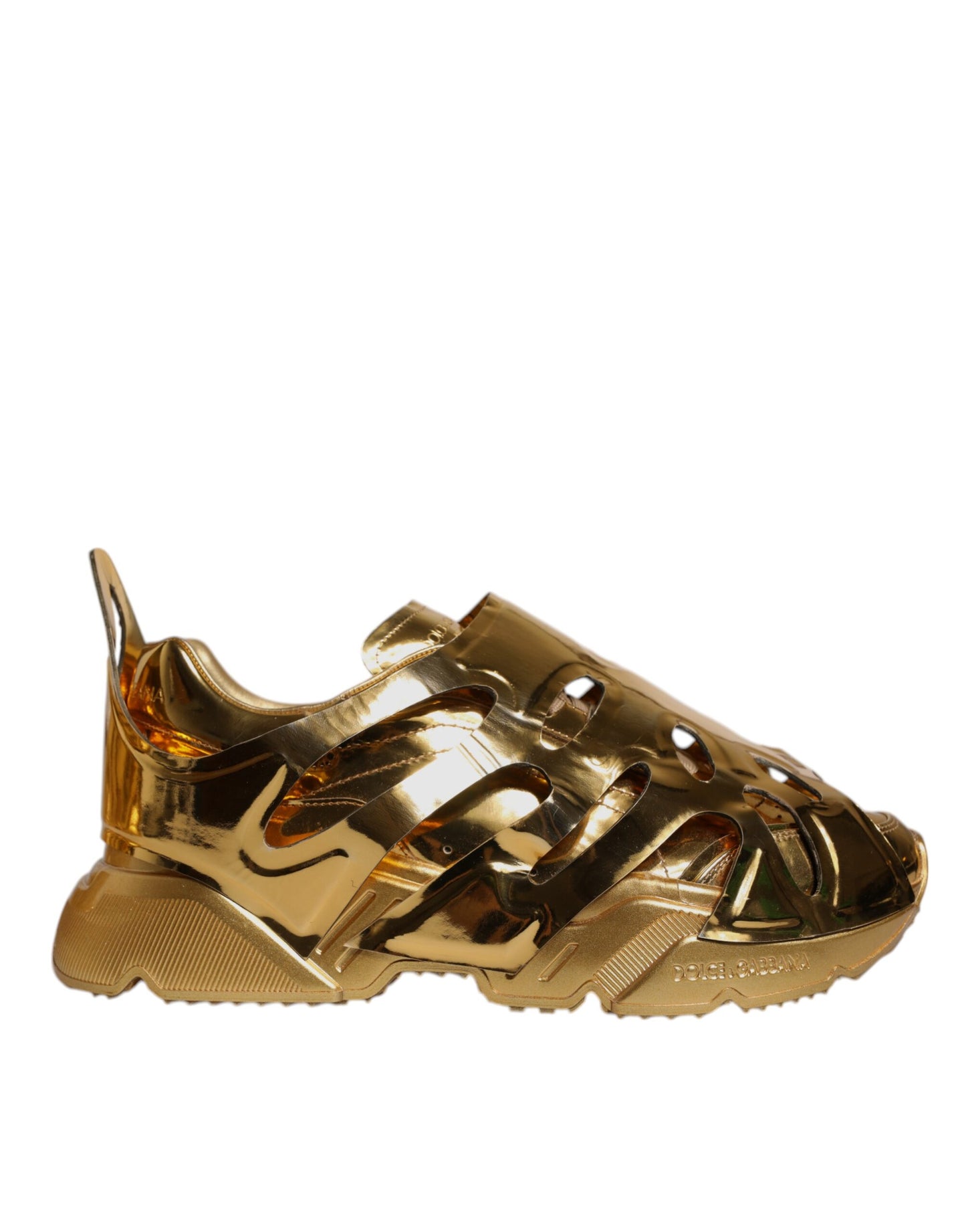 Dolce & Gabbana Gold Daymaster Leather Low Top Sneakers Shoes by Dolce & Gabbana
