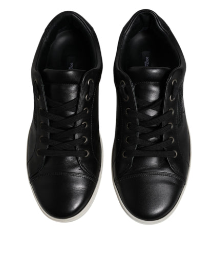 Dolce & Gabbana Black London Nappa Leather Men Sneakers Shoes by Dolce & Gabbana