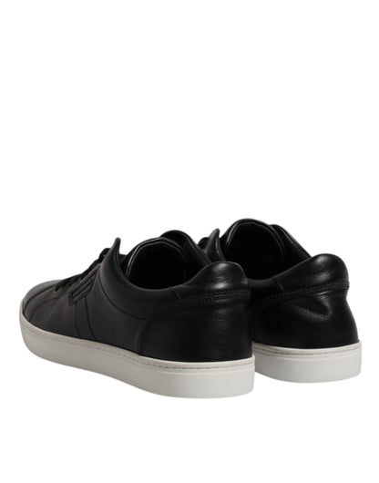 Dolce & Gabbana Black London Nappa Leather Men Sneakers Shoes by Dolce & Gabbana