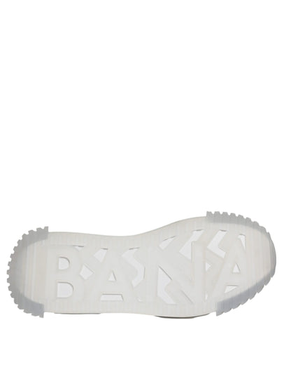 Dolce & Gabbana Silver Black Nylon NS1 Low Top Sneakers Shoes by Dolce & Gabbana