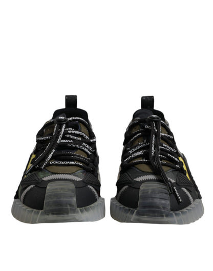 Dolce & Gabbana Black Green Camo NS1 Low Top Sneakers Shoes by Dolce & Gabbana