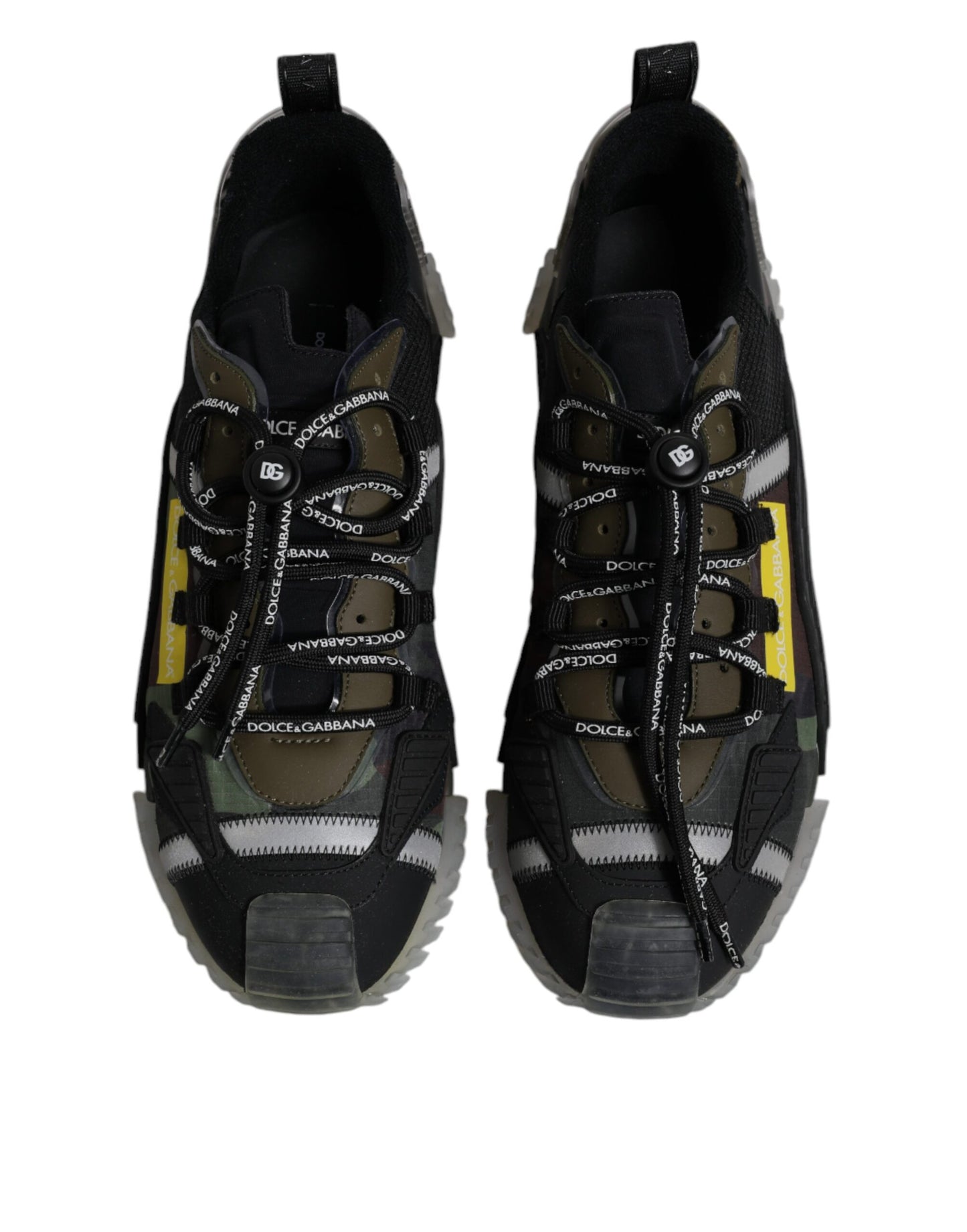 Dolce & Gabbana Black Green Camo NS1 Low Top Sneakers Shoes by Dolce & Gabbana
