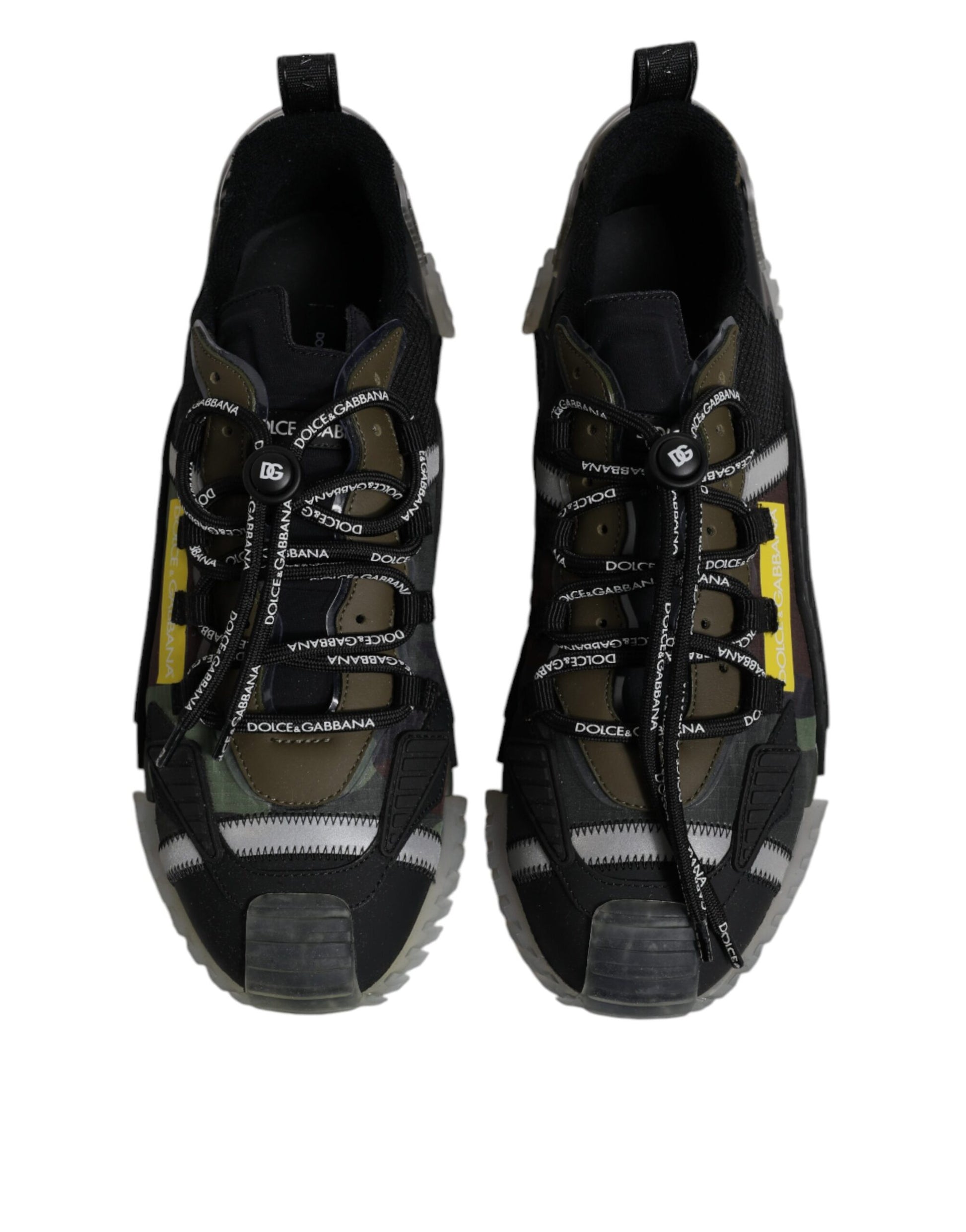 Dolce & Gabbana Black Green Camo NS1 Low Top Sneakers Shoes by Dolce & Gabbana