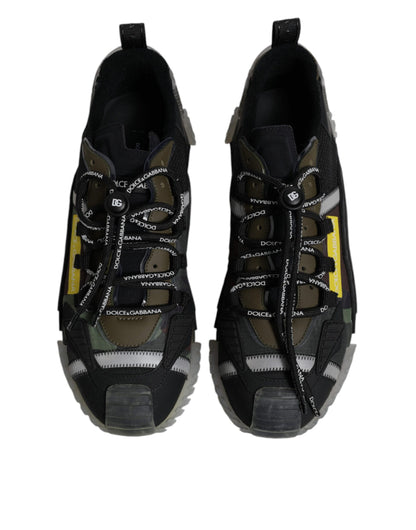 Dolce & Gabbana Black Green Camo NS1 Low Top Sneakers Shoes by Dolce & Gabbana