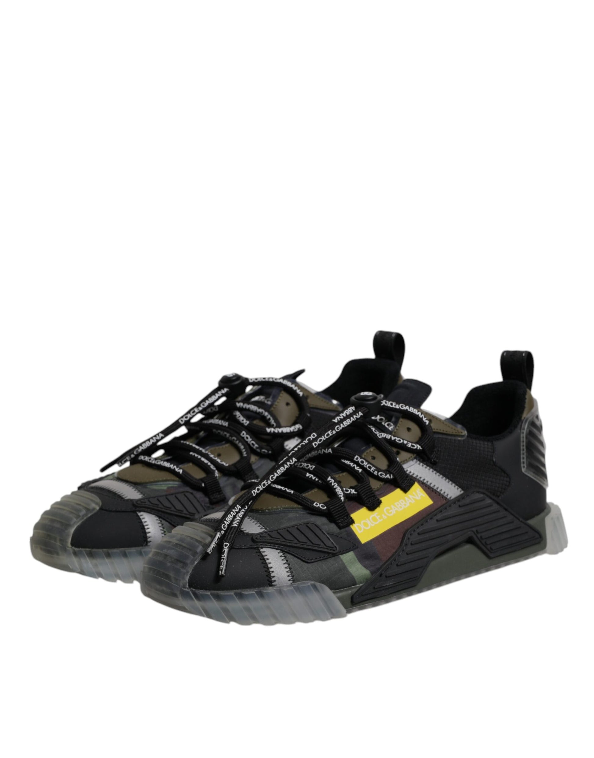 Dolce & Gabbana Black Green Camo NS1 Low Top Sneakers Shoes by Dolce & Gabbana