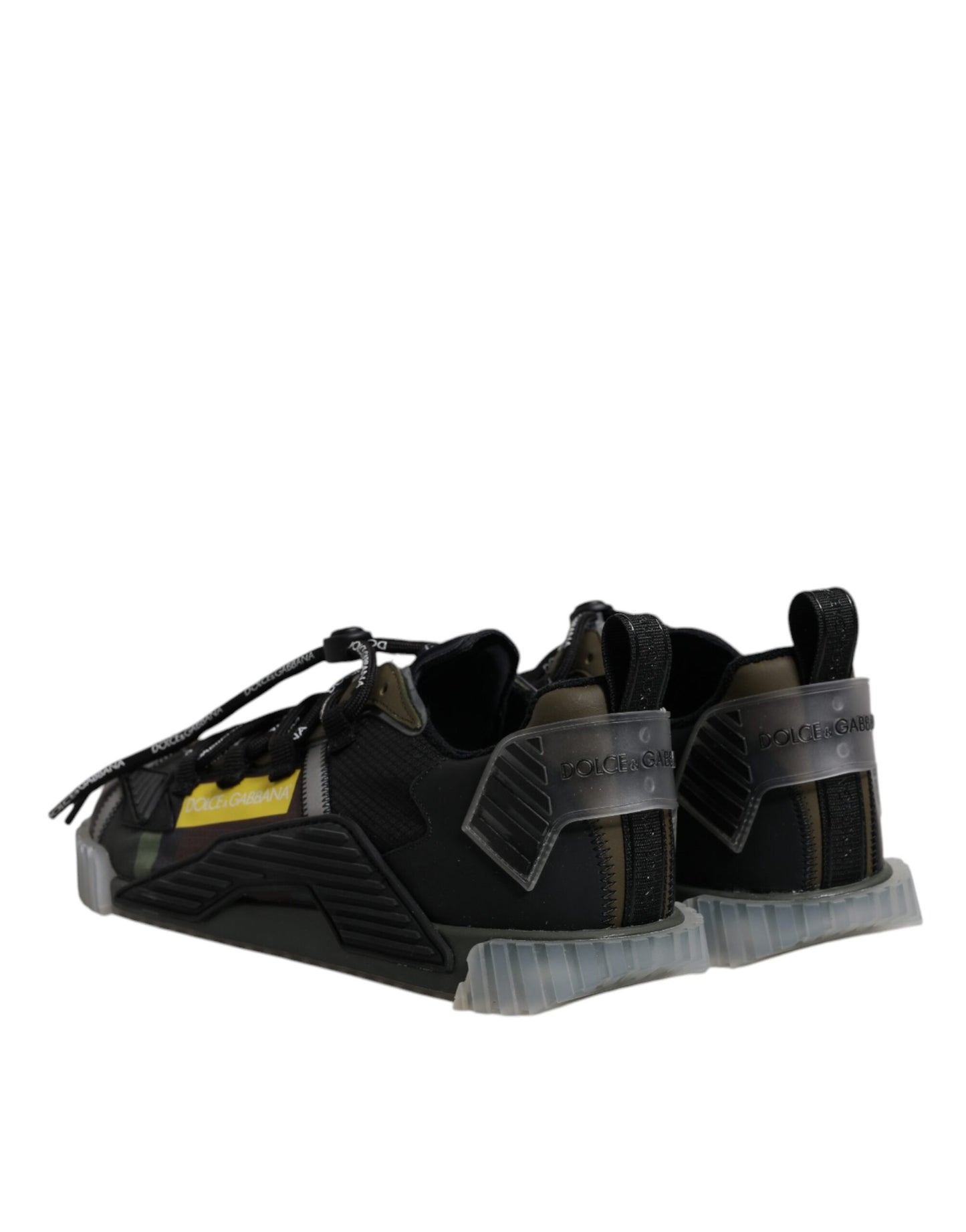 Dolce & Gabbana Black Green Camo NS1 Low Top Sneakers Shoes by Dolce & Gabbana