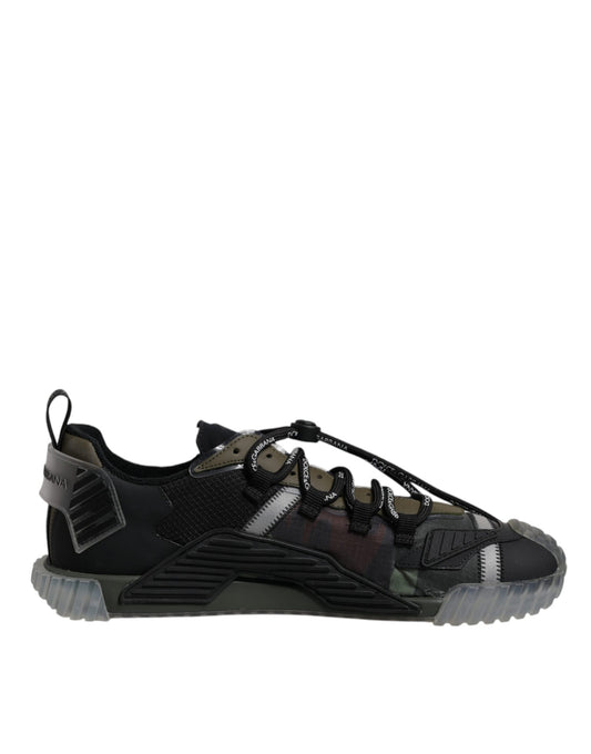 Dolce & Gabbana Black Green Camo NS1 Low Top Sneakers Shoes by Dolce & Gabbana