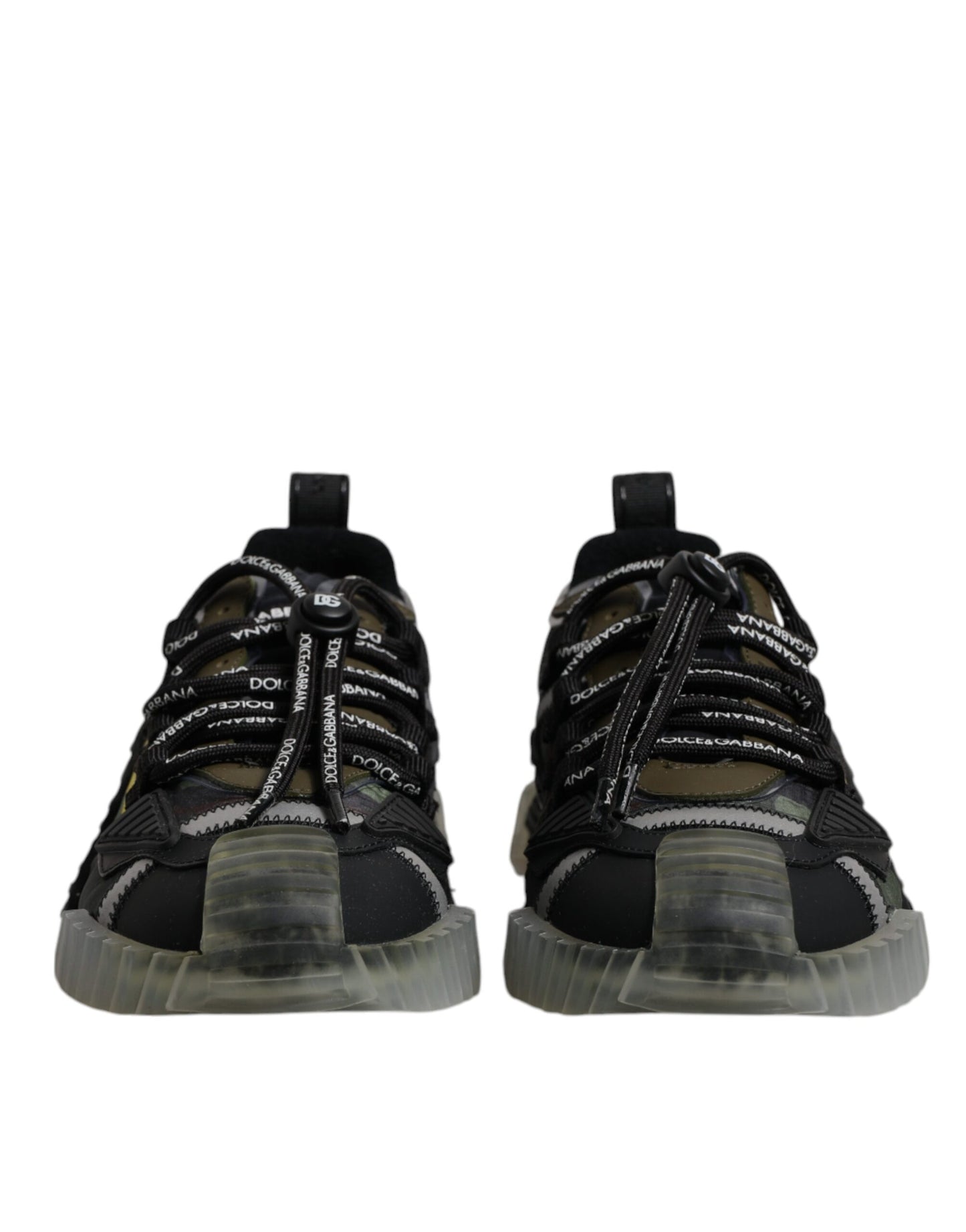 Dolce & Gabbana Black Green Camo NS1 Low Top Sneakers Shoes by Dolce & Gabbana