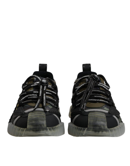 Dolce & Gabbana Black Green Camo NS1 Low Top Sneakers Shoes by Dolce & Gabbana
