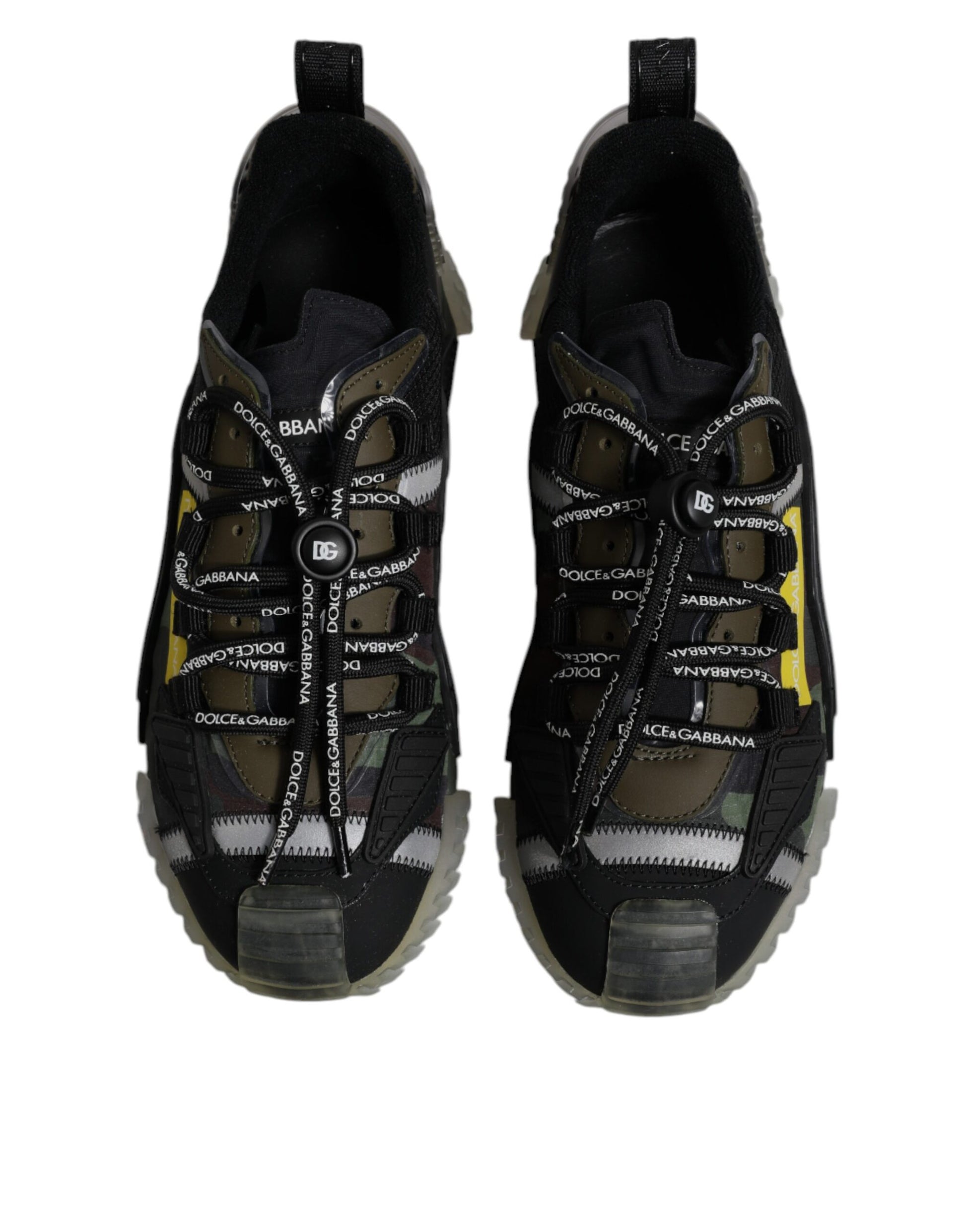 Dolce & Gabbana Black Green Camo NS1 Low Top Sneakers Shoes by Dolce & Gabbana