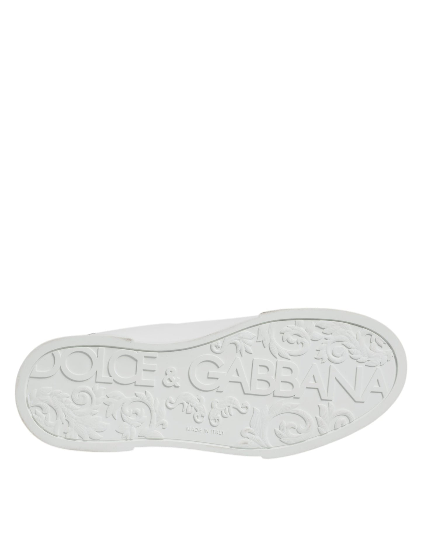 Dolce & Gabbana White Leather Low Top Lace Up Sneakers Shoes by Dolce & Gabbana