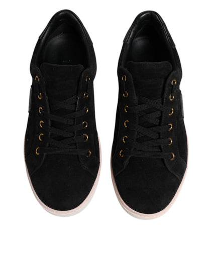 Dolce & Gabbana Black Logo Suede Leather Men Sneakers Shoes by Dolce & Gabbana