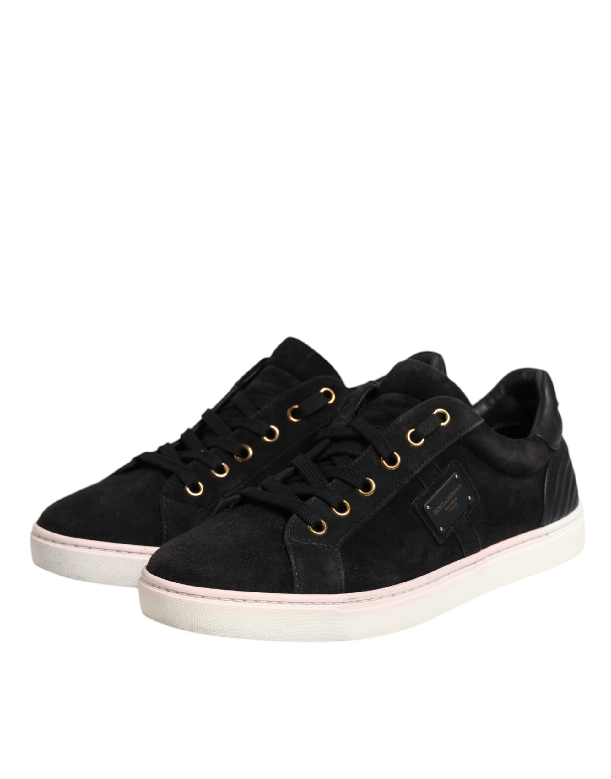 Dolce & Gabbana Black Logo Suede Leather Men Sneakers Shoes by Dolce & Gabbana