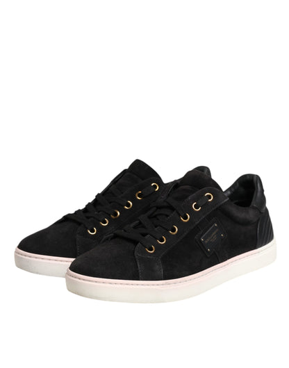 Dolce & Gabbana Black Logo Suede Leather Men Sneakers Shoes by Dolce & Gabbana