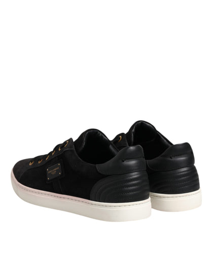 Dolce & Gabbana Black Logo Suede Leather Men Sneakers Shoes by Dolce & Gabbana