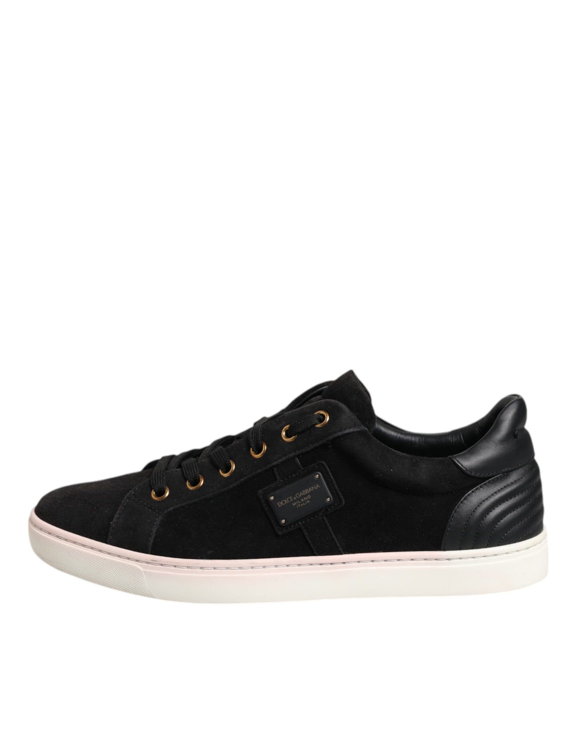 Dolce & Gabbana Black Logo Suede Leather Men Sneakers Shoes by Dolce & Gabbana