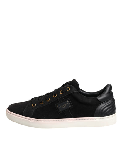 Dolce & Gabbana Black Logo Suede Leather Men Sneakers Shoes by Dolce & Gabbana
