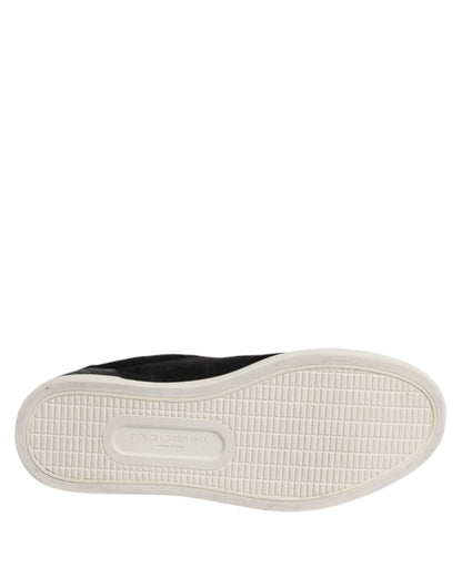 Dolce & Gabbana Black Logo Suede Leather Men Sneakers Shoes by Dolce & Gabbana