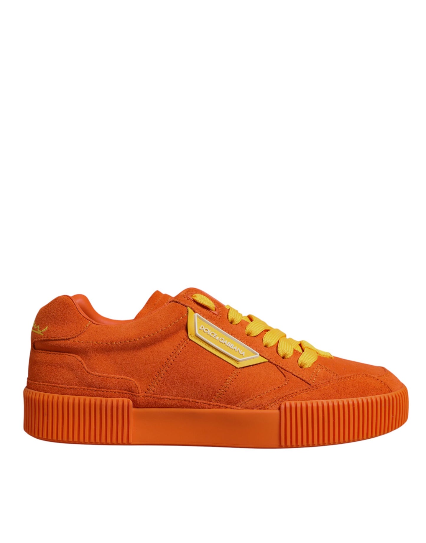 Dolce & Gabbana Orange Miami Leather Low Top Sneakers Shoes by Dolce & Gabbana