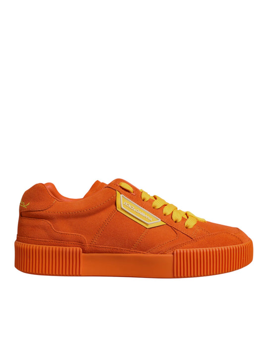 Dolce & Gabbana Orange Miami Leather Low Top Sneakers Shoes by Dolce & Gabbana