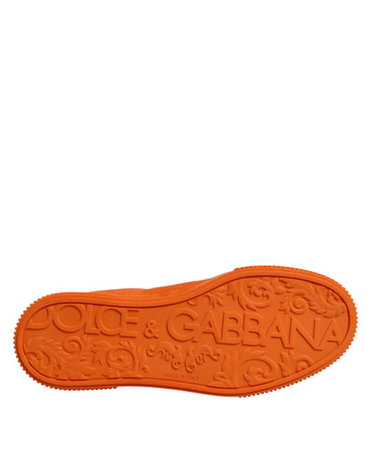 Dolce & Gabbana Orange Miami Leather Low Top Sneakers Shoes by Dolce & Gabbana