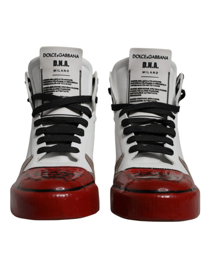 Dolce & Gabbana Multicolor Leather High Top Sneakers Shoes by Dolce & Gabbana