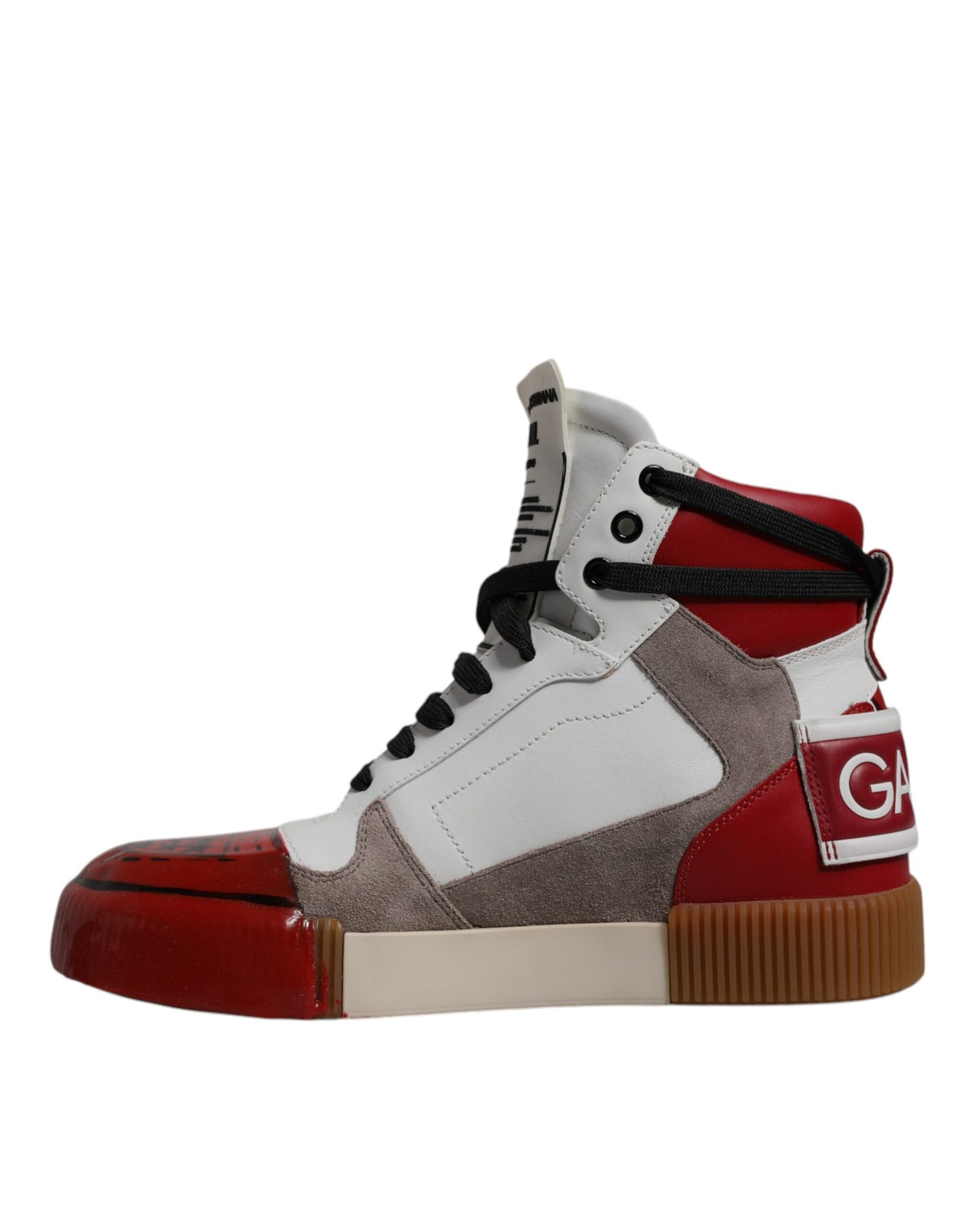 Dolce & Gabbana Multicolor Leather High Top Sneakers Shoes by Dolce & Gabbana