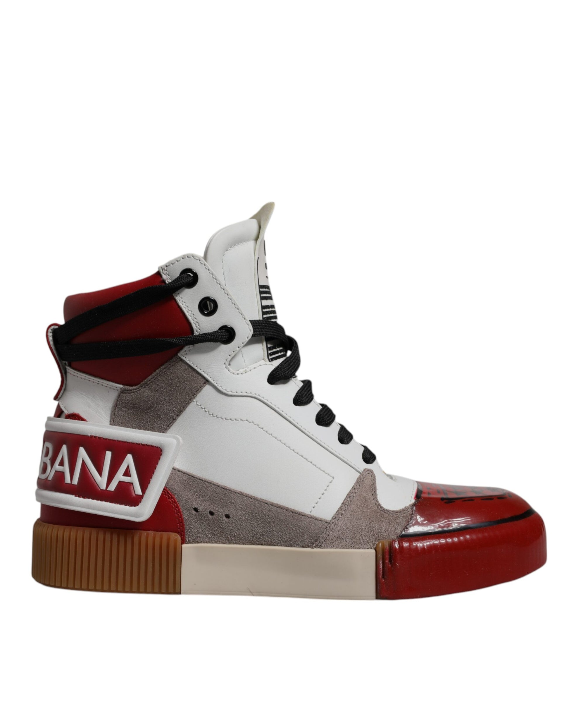 Dolce & Gabbana Multicolor Leather High Top Sneakers Shoes by Dolce & Gabbana
