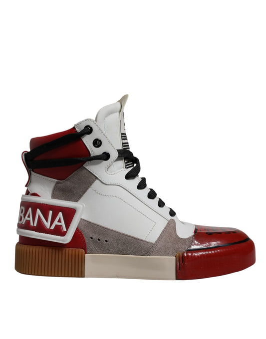 Dolce & Gabbana Multicolor Leather High Top Sneakers Shoes by Dolce & Gabbana