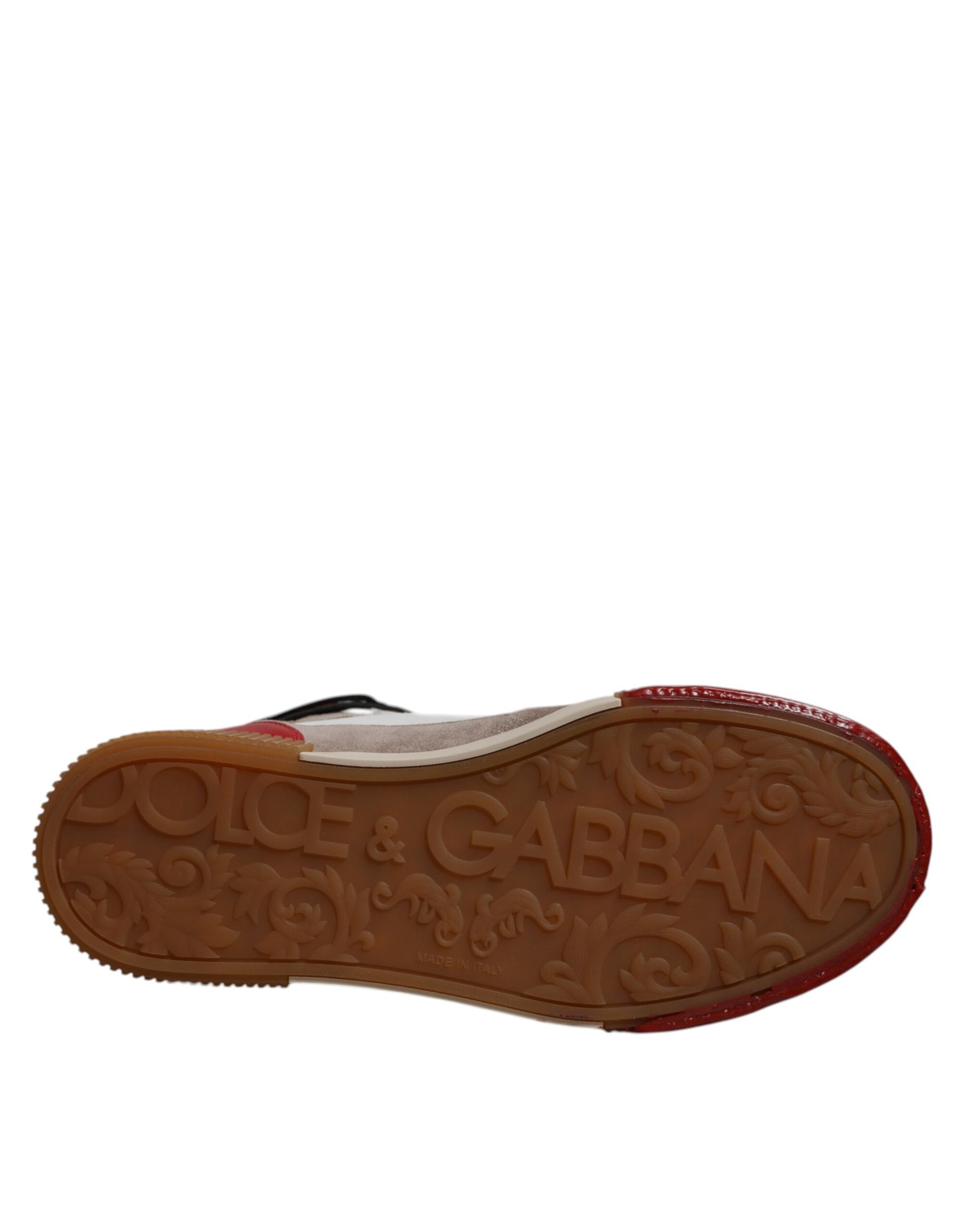 Dolce & Gabbana Multicolor Leather High Top Sneakers Shoes by Dolce & Gabbana