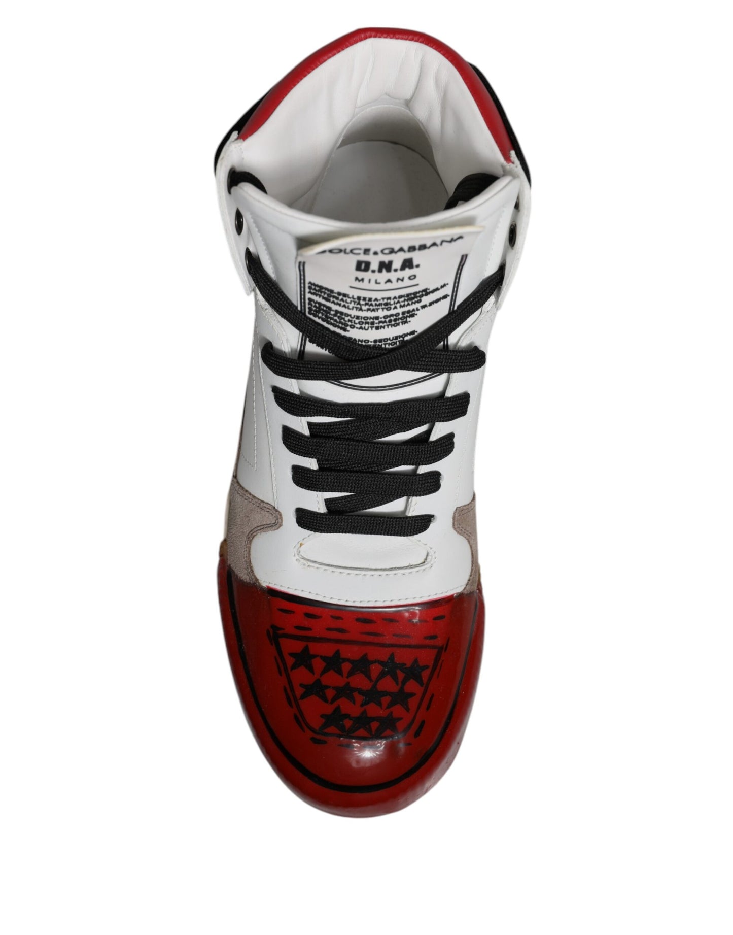 Dolce & Gabbana Multicolor Leather High Top Sneakers Shoes by Dolce & Gabbana