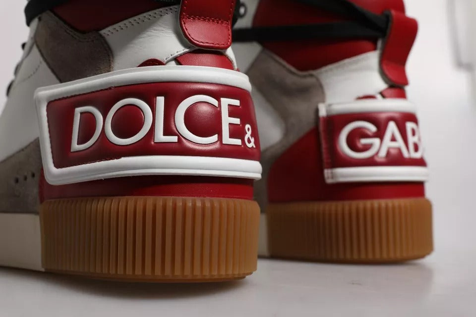 Dolce & Gabbana Multicolor Leather High Top Sneakers Shoes by Dolce & Gabbana