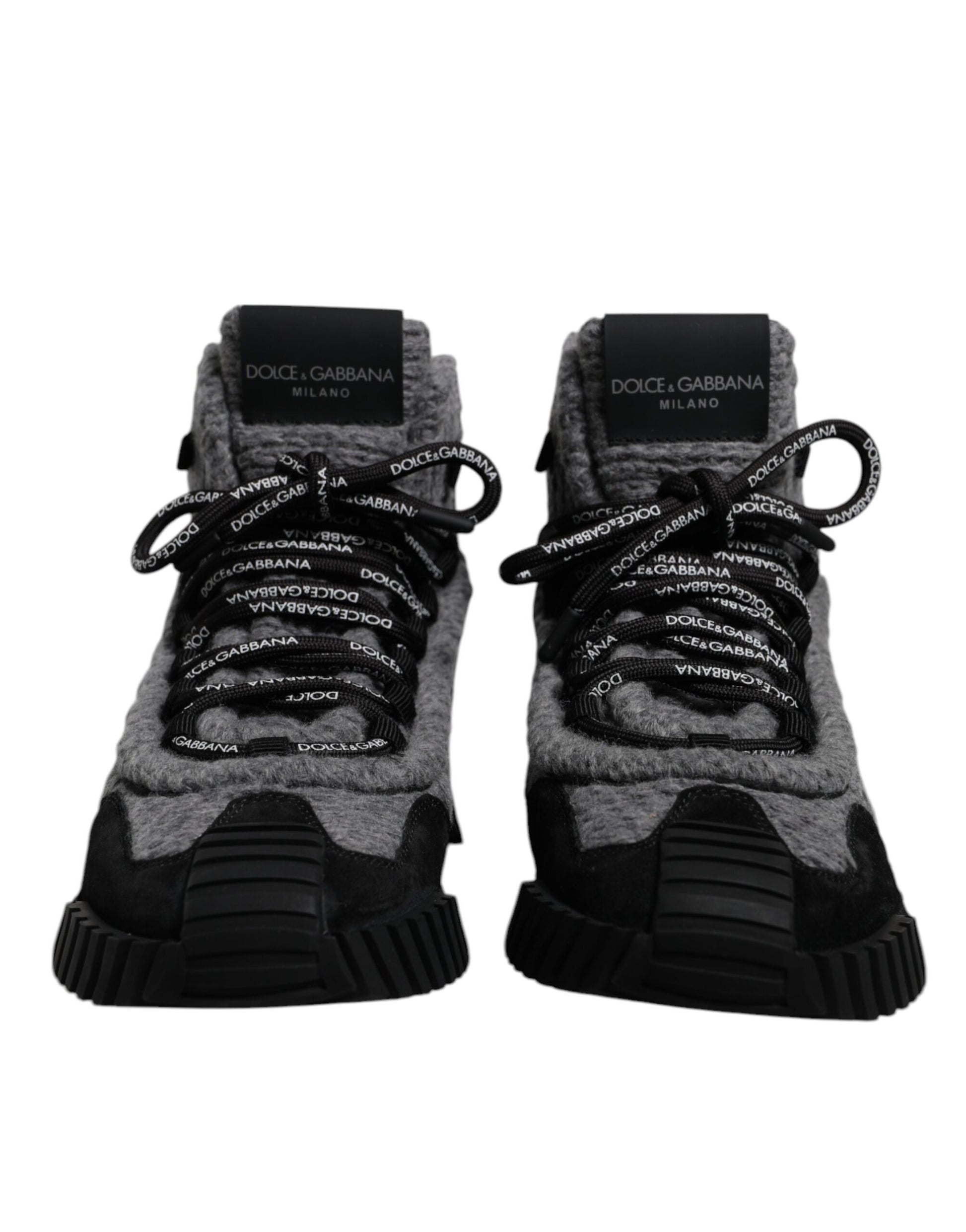 Dolce & Gabbana Gray Black NS1 High Top Boots Sneakers Shoes by Dolce & Gabbana
