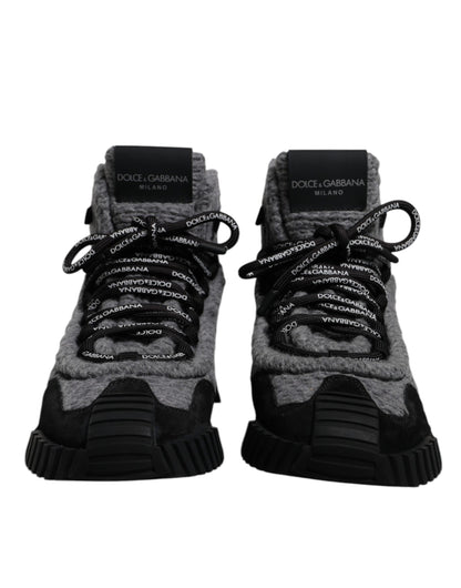 Dolce & Gabbana Gray Black NS1 High Top Boots Sneakers Shoes by Dolce & Gabbana