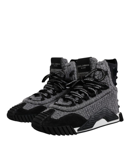 Dolce & Gabbana Gray Black NS1 High Top Boots Sneakers Shoes by Dolce & Gabbana