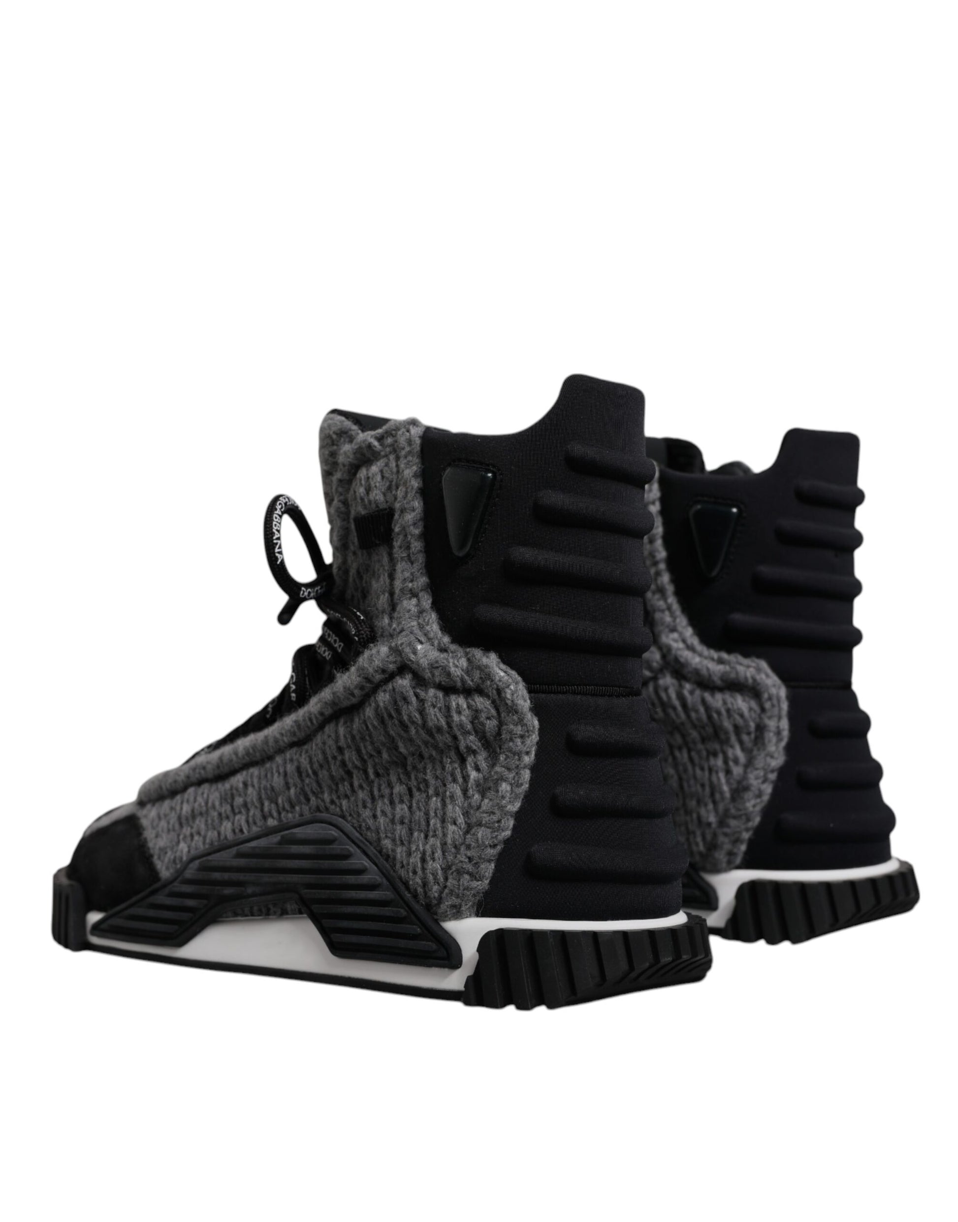 Dolce & Gabbana Gray Black NS1 High Top Boots Sneakers Shoes by Dolce & Gabbana