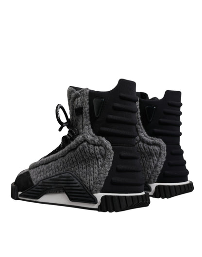 Dolce & Gabbana Gray Black NS1 High Top Boots Sneakers Shoes by Dolce & Gabbana