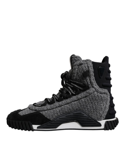 Dolce & Gabbana Gray Black NS1 High Top Boots Sneakers Shoes by Dolce & Gabbana