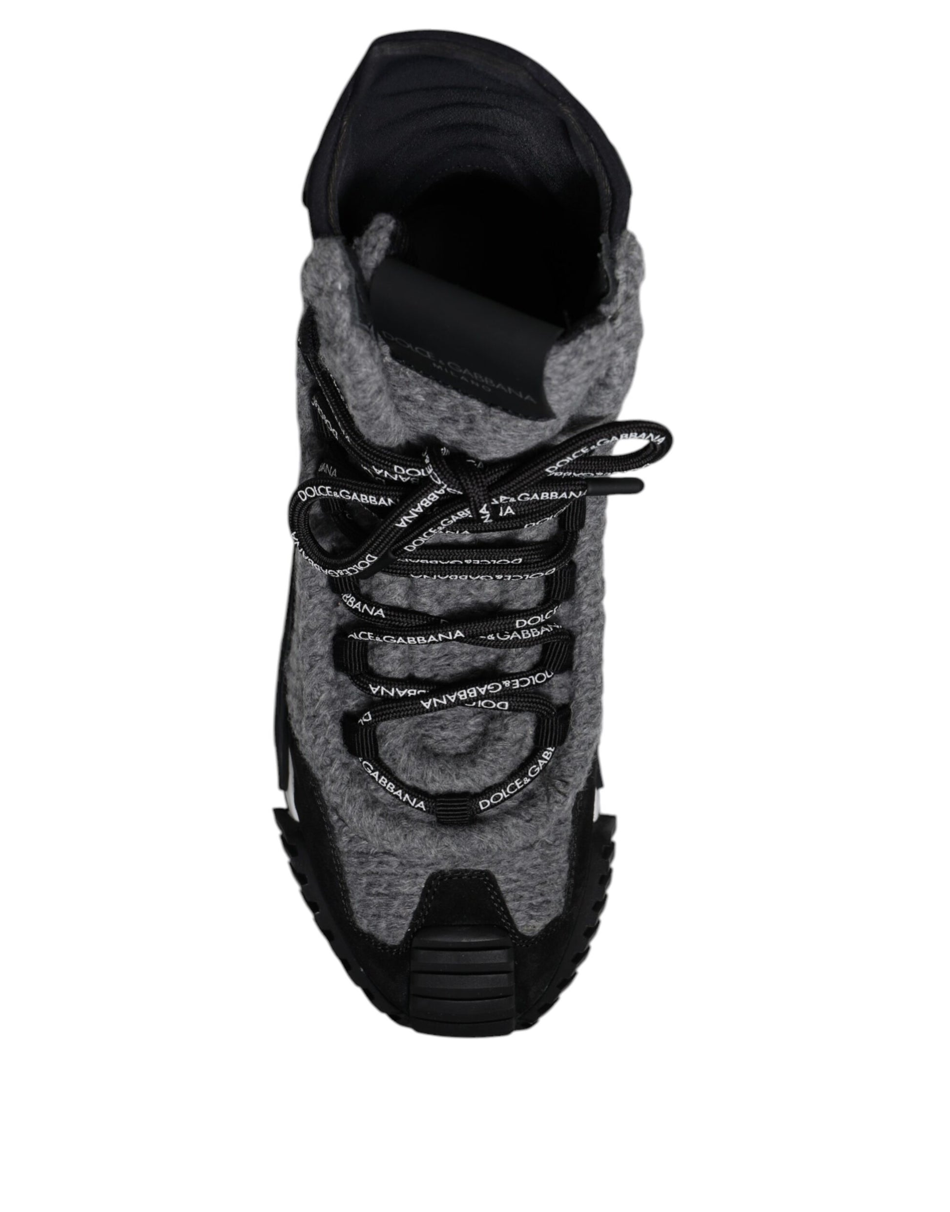 Dolce & Gabbana Gray Black NS1 High Top Boots Sneakers Shoes by Dolce & Gabbana