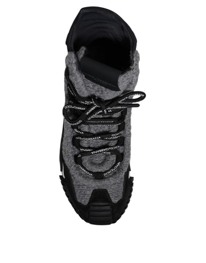 Dolce & Gabbana Gray Black NS1 High Top Boots Sneakers Shoes by Dolce & Gabbana