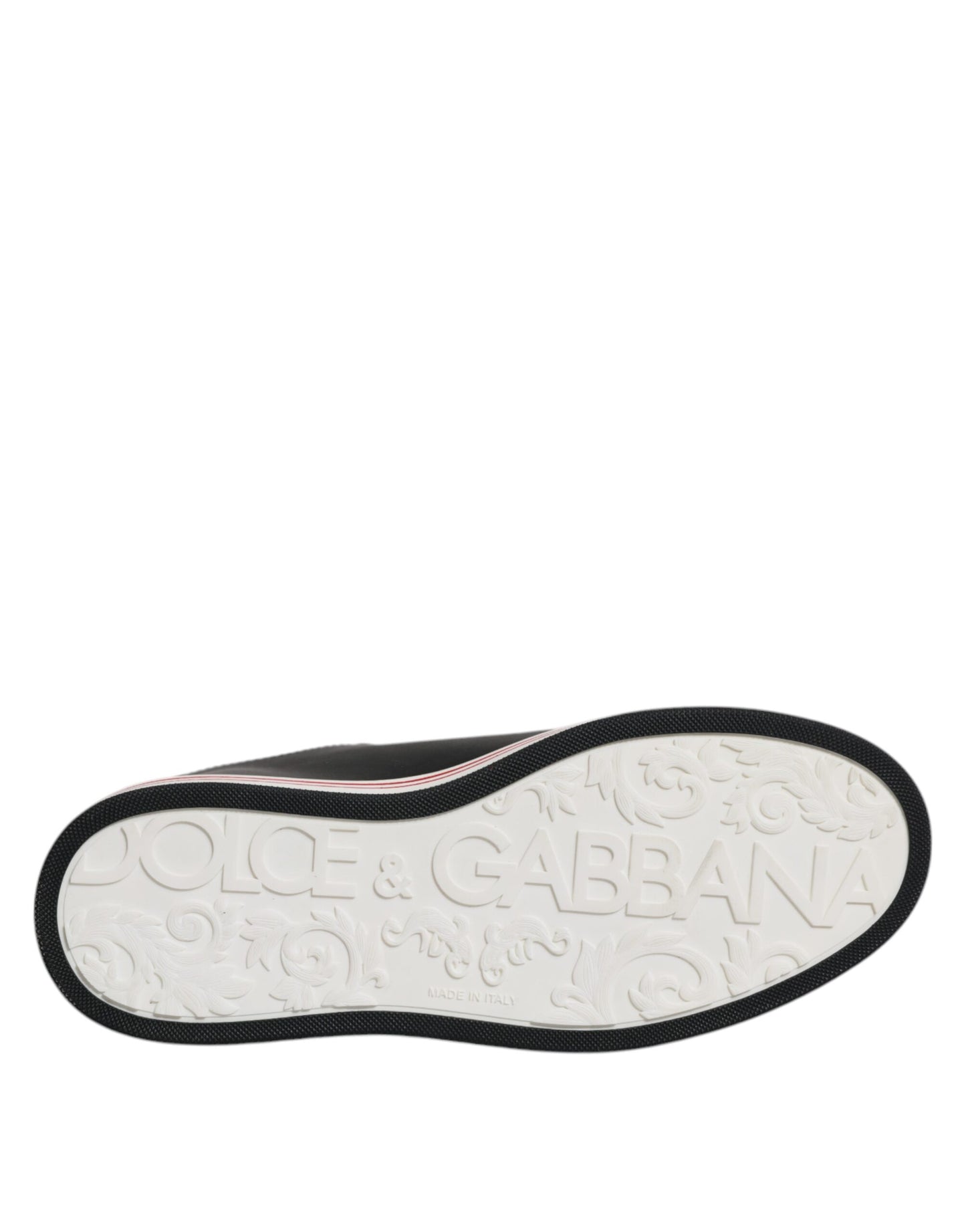 Dolce & Gabbana Black Leather Low Top Men Sneakers Shoes by Dolce & Gabbana