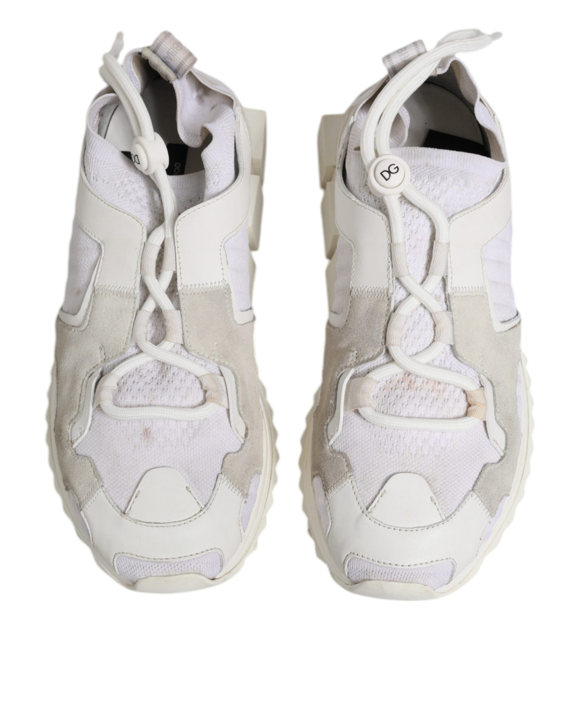 Dolce & Gabbana White Mesh Sorrento Trekking Sneakers Shoes by Dolce & Gabbana
