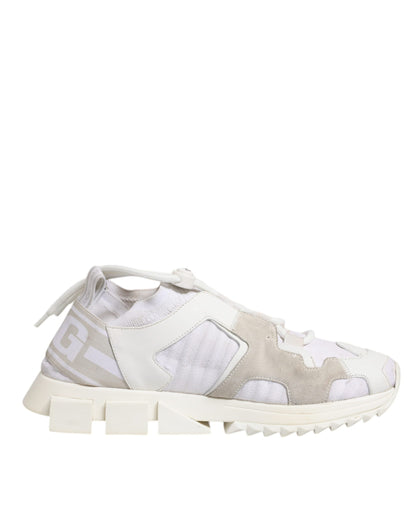 Dolce & Gabbana White Mesh Sorrento Trekking Sneakers Shoes by Dolce & Gabbana