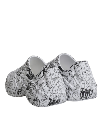Dolce & Gabbana White Black Graffiti Daymaster Sneakers Shoes by Dolce & Gabbana