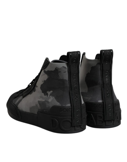 Dolce & Gabbana Multicolor Camouflage High Top Sneakers Shoes by Dolce & Gabbana